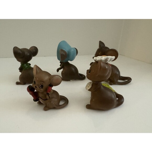 Vintage Josef Originals Mouse Lot of 5 Figurines Ceramic Phone Bride Vest Bonnet - Picture 10 of 11